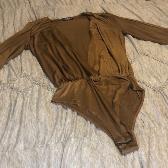 Brown silk going out blouse - Picture 1 of 5